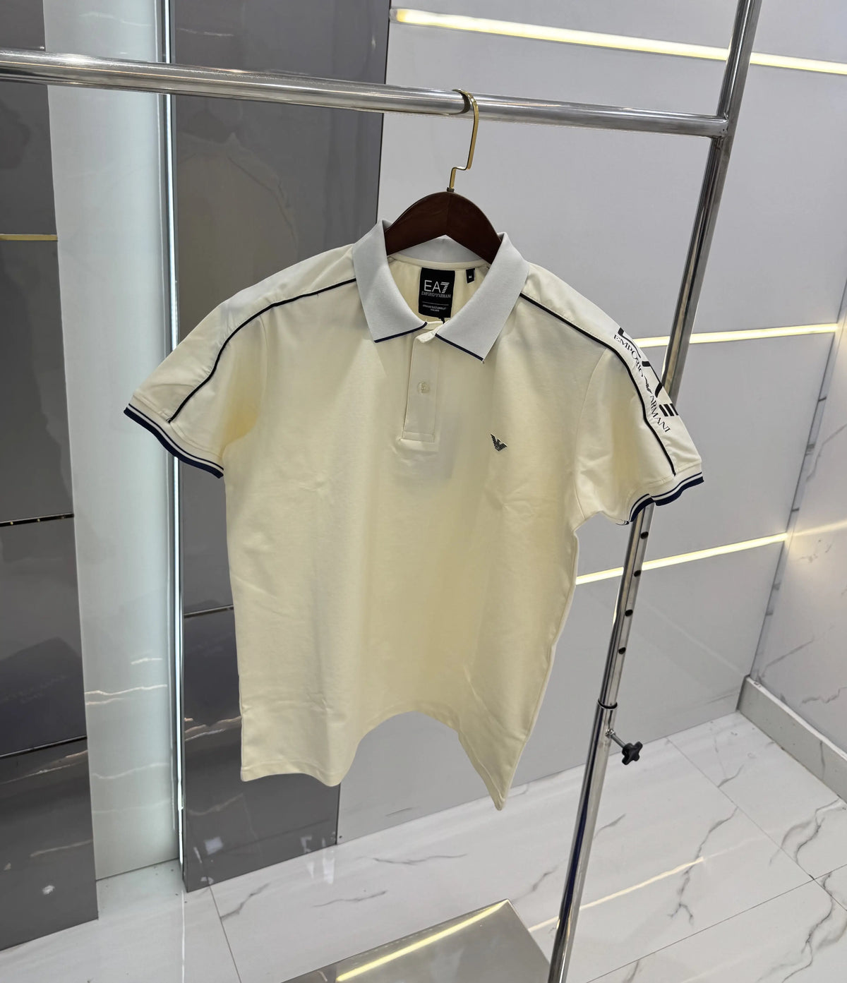 Empori o Arman i Cream Embroidery Work Premium Polo T-shirt With Box