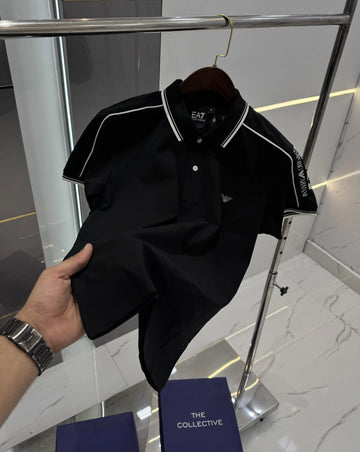 Empori o Arman i Black Embroidery Work Premium Polo T-shirt With Box