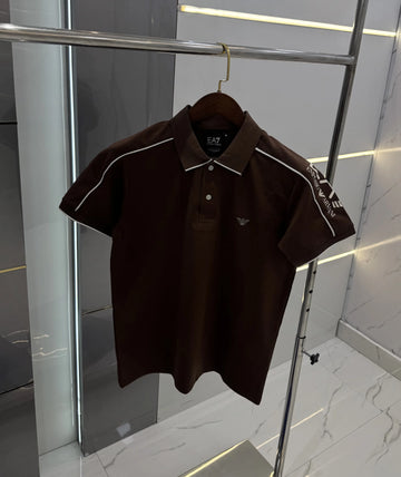 Empori o Arman i Brown Embroidery Work Premium Polo T-shirt With Box