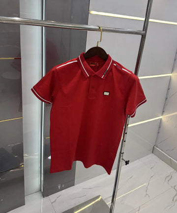 Hugo Bos s Red Embroidery Work Premium Polo T-shirt With Box