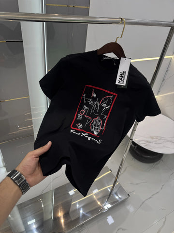 Karl Lagerfeld Black Logo Print Premium T-Shirt