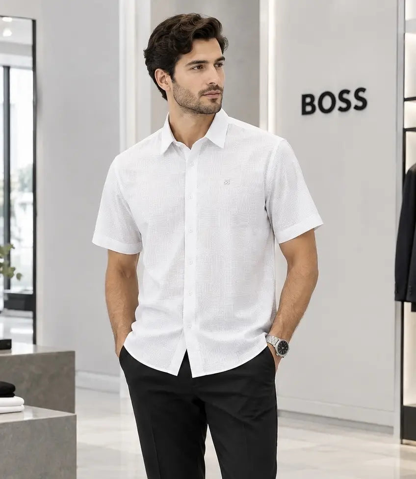 Hugo Boss Grey Knitted Premium Shirt