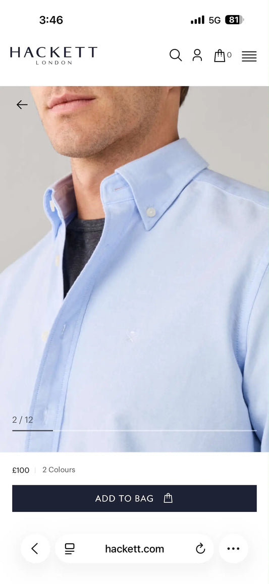 Hacket Sky Blue Embroidery Logo Premium Shirt