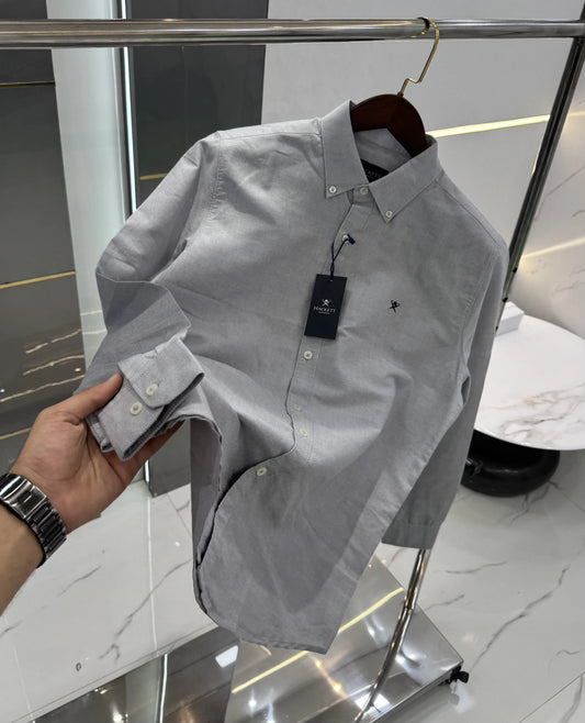 Hacket Grey Embroidery Logo Premium Shirt