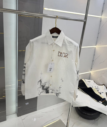 Christian Dio r White Printed Premium Shirt