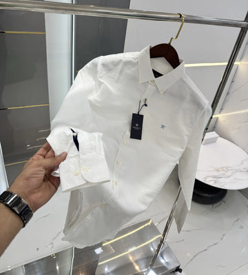 Hacket White Embroidery Logo Premium Shirt