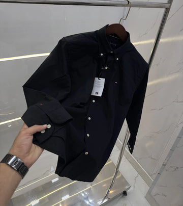 Tommy Hilfiger Black Embroidery Logo Premium Shirt