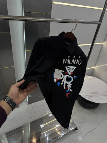 Prad a Milano Black Printed Premium Shirt