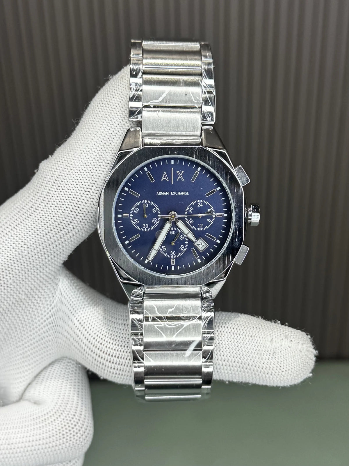 Arman i Exchange Silver Blue Premium Chronograph Watch