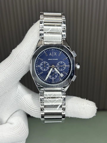 Arman i Exchange Silver Blue Premium Chronograph Watch