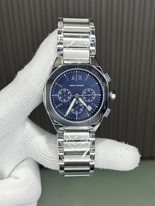 Arman i Exchange Silver Blue Premium Chronograph Watch