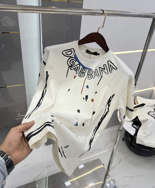 Dolce&Gabbana White Printed Premium T-Shirt