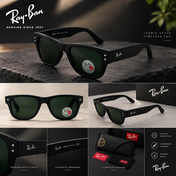 RayBan Black Green Matt Premium Shades 840