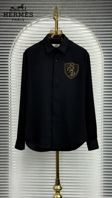 Herme s Black Luxury Shirt With Premium Box Packing
