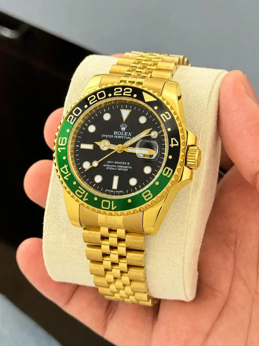 Rolex GMT Green Bazel Gold 