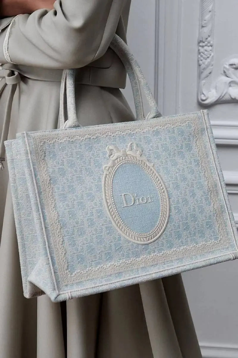 Dioorr Medallion Mini Book Tote With Strap With Original Box