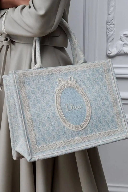 Dioorr Medallion Mini Book Tote With Strap With Original Box