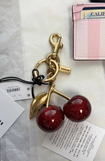 CHERRY CHARM KEYCHAIN