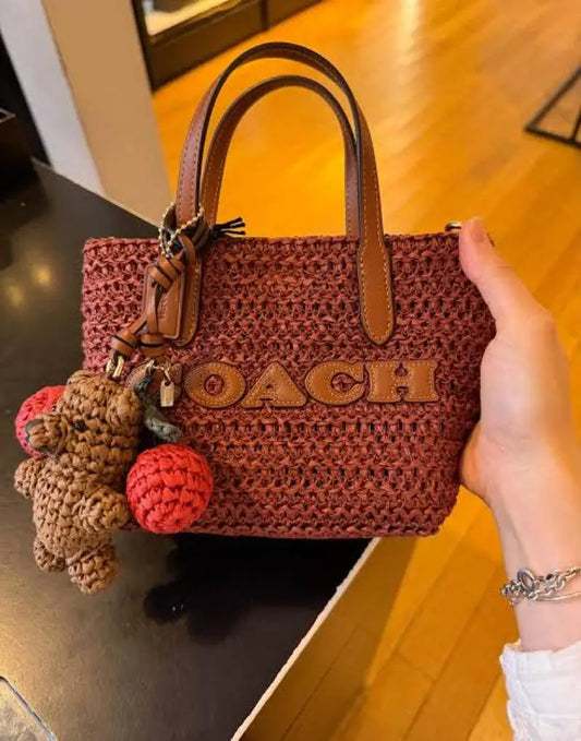 Coacch City Mini Tote Bag With Gingham Print Premium Quality
